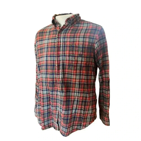 CHAPS 100% cotton flannel mens size medium red blue - Picture 1 of 5